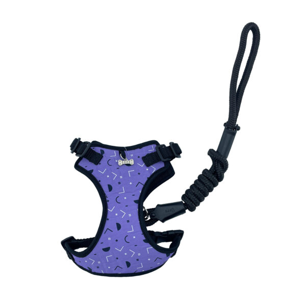 Arnes Canastilla Morado Con Blanco Y Negro