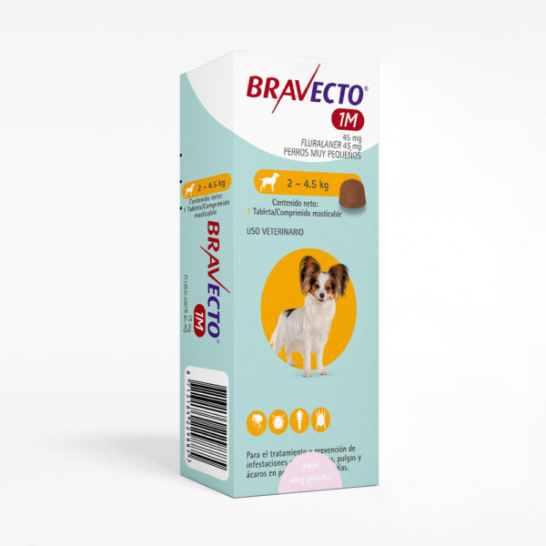 Bravecto 1M Antipulgas Perros Muy Pequeños 45mg (2-4.5kg) Proteccion 37 Dias