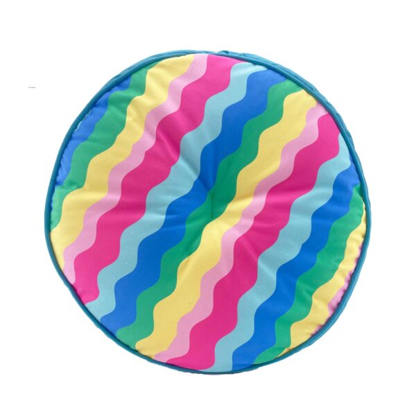 Cama Puff Mediana Mimosos Azul Arcoiris - Imagen 2