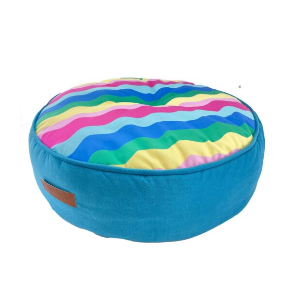 Cama Puff Mediana Mimosos Azul Arcoiris - Imagen 3