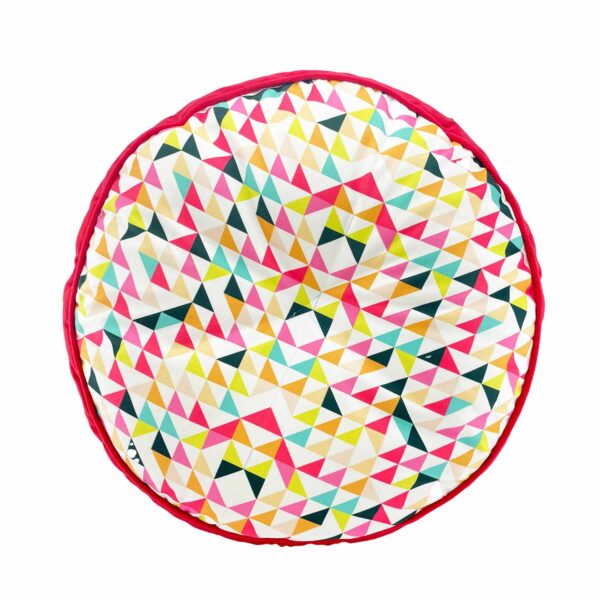 Cama Puff Mediana Mimosos Roja Triangulos - Imagen 2