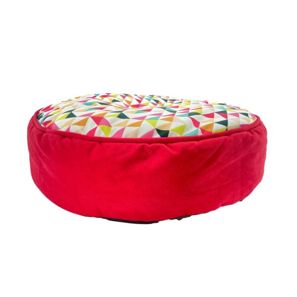 Cama Puff Mediana Mimosos Roja Triangulos