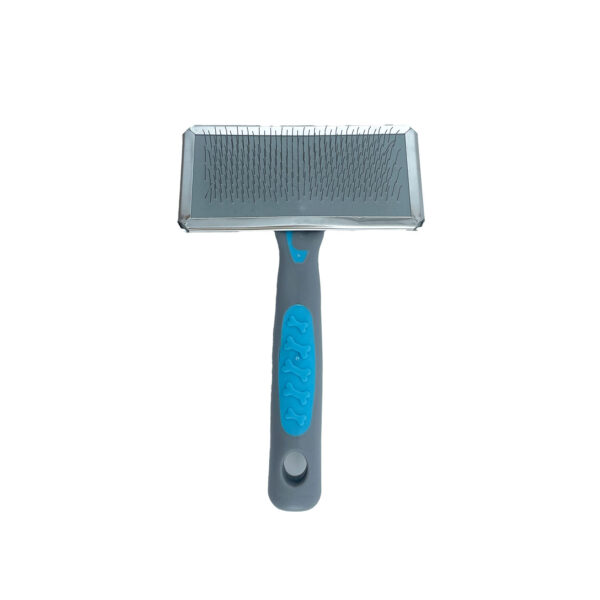Cepillo Sliker Mango Huella Huesos Mediano Azul