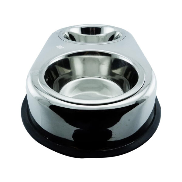 Plato Comedero Doble Acero Inoxidable Antideslizante 2000 g - Imagen 4