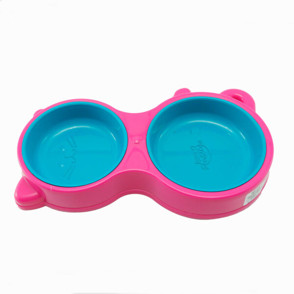 Comedero Plastico En Forma De Gato Doble