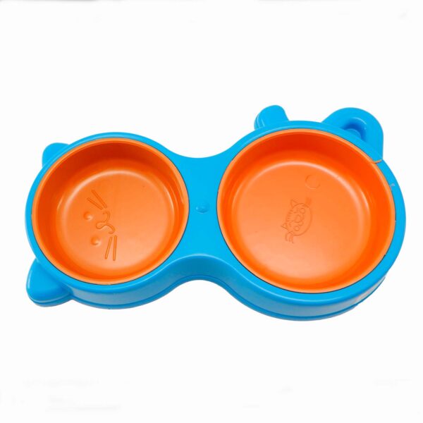 Comedero Plastico En Forma De Gato Doble - Imagen 3