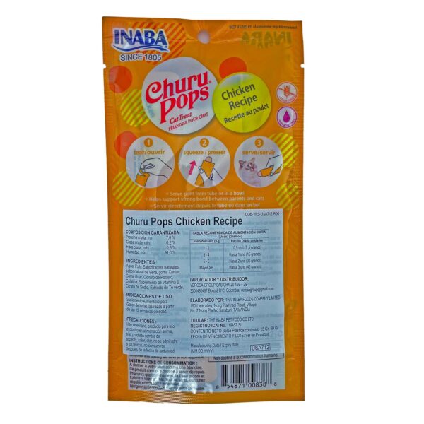 Churu Pops Gatos De Pollo 4 Unidades - Imagen 2