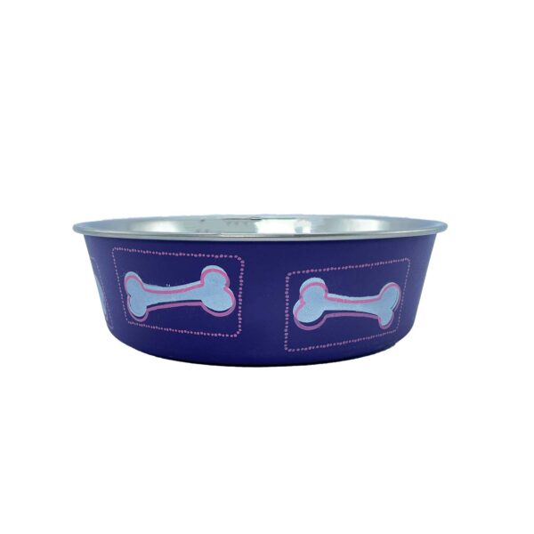 Comedero Coastal Medium Huesos Morado