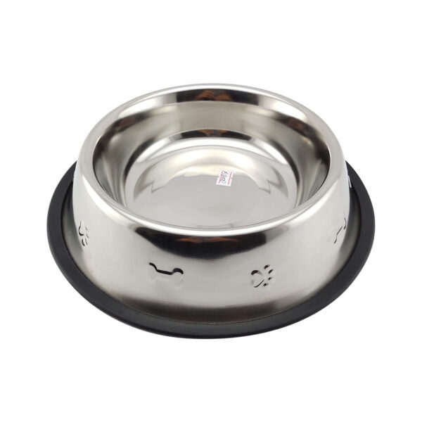 Plato Comedero Metalico Grabado Antideslizante - Imagen 2