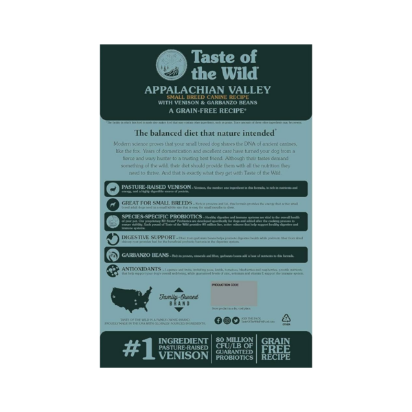 Taste of The Wild Appalachian Valley Small Breed Adult Venado 5 lb - Imagen 2