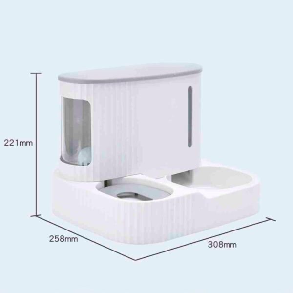 Dispensador De Agua Y Comida Tower Blanco - Imagen 2