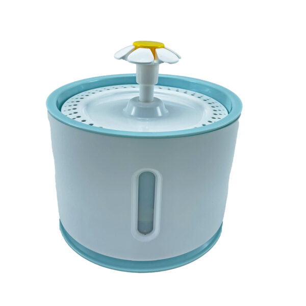 Bebedero Tipo Fuente Flor Con Luz Led 2.4 L