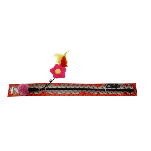 Juguete Gato Caña Pompom Flor Luna