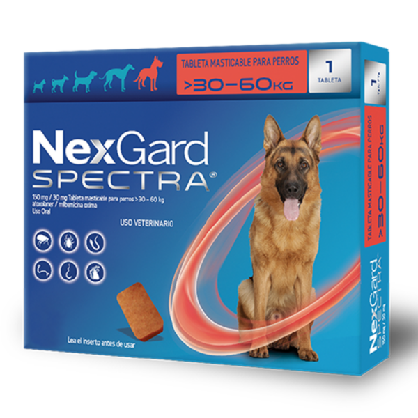 Nexgard Spectra Entre 30 a 60 Kg Rojo