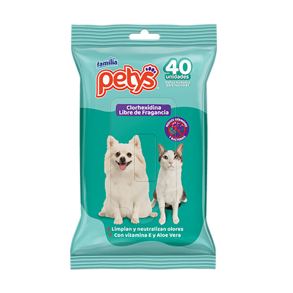 Petys Pañitos Humedos Clorhexidina X 40 Uni
