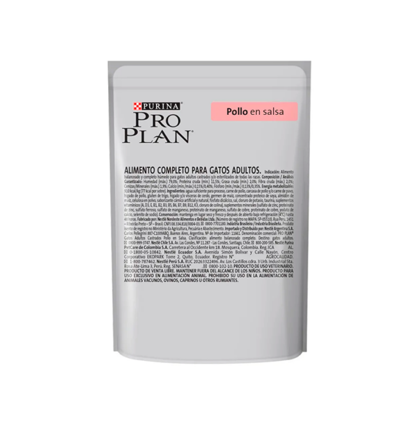 Pro Plan Sobres Gatos Sterilized Pollo 85 gr - Imagen 2