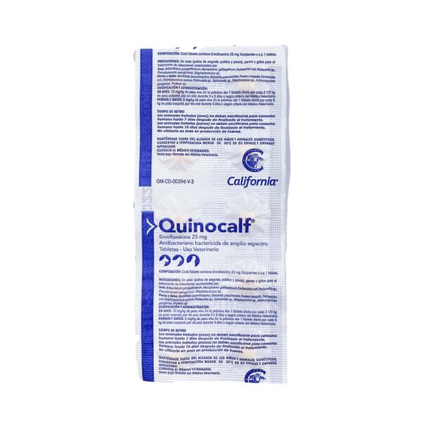 Quinocalf 25 mg Por 10 Tabletas