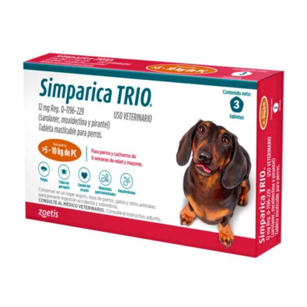 Simparica Trio Antipulgas Perros 5.1-10kg