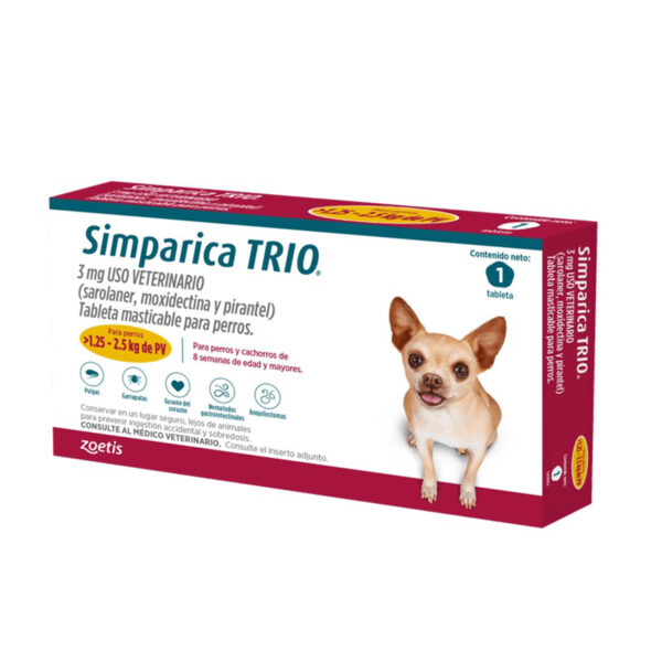 Simparica Trio Antipulgas Perros 2.5-5kg