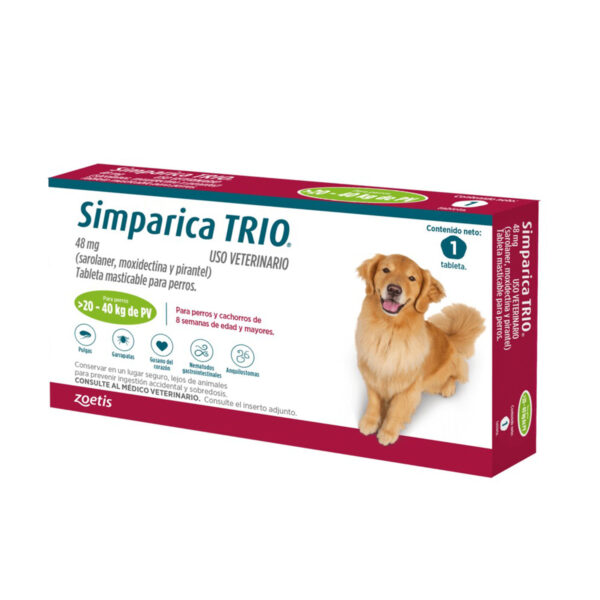 Simparica Trio Antipulgas Perros 20.1-40kg