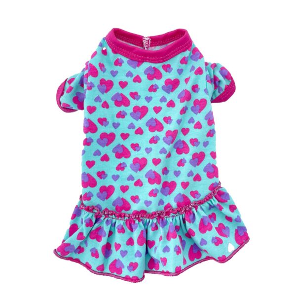 Vestido En Lanilla Verde Menta Con Corazones