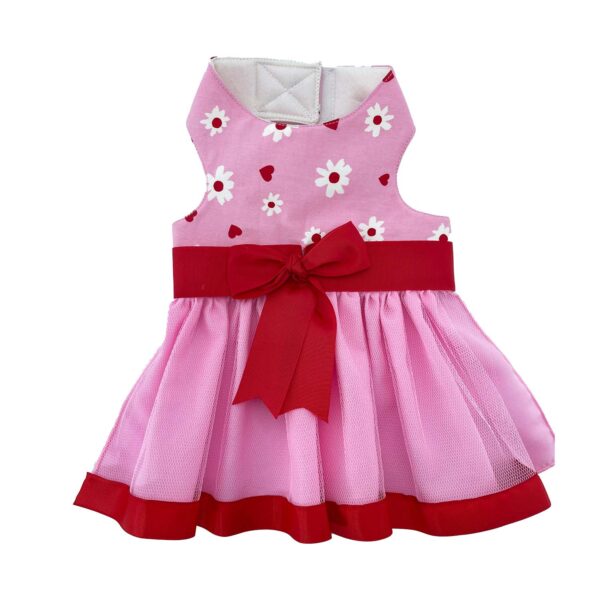 Vestido Rosado Con Rojo