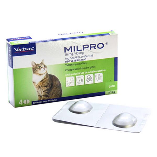 Milpro 16/40Mg Gatos Mas 2Kg Blister 2 Pastillas